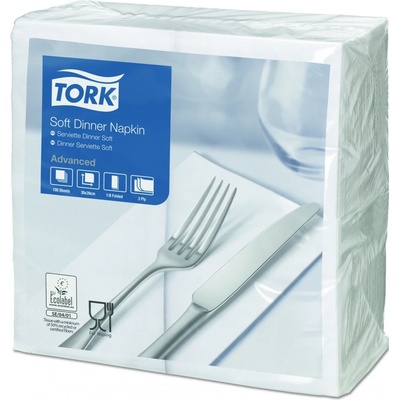 Tork ubrousky papírové 3V večeře 1/8 sklad bílá 33x33cm