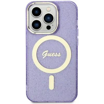 GUESS Кейс Guess GUHMN61HCMCGU за iPhone 11 / Xr 6.1", лилав / лилав, твърд, Glitter Gold MagSafe (GUE002927-0)