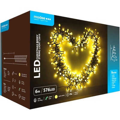 Modee Lighting LED vianočná reťaz 576 LED 6m teplá biela