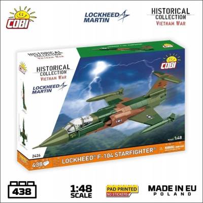 COBI 2426 Vietnam War Lockheed F-104 Starfighter, 1:48, 438 kostek