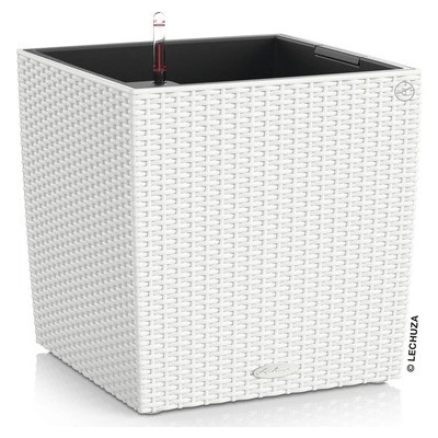 Samozavlažovací kvetináč Lechuza Cube 30x30x30 cm kompletný set biely