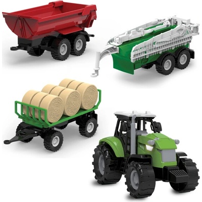 FARM SERVICE SET Traktor se třemi valníky se světly a zvuky