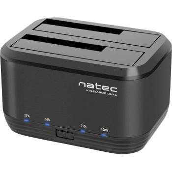 NATEC NATEC Kangaroo хъб, двойна, USB-А 3.2 Gen 1 (3.1 Gen 1), черен (NSD-0955)