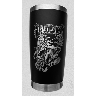 Gravi3dprint Termohrnek 600 ml černý logo Harley Davidson