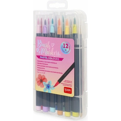 Legami Set Of 12 Brush Markers Brush Markers Pastel Colours uni