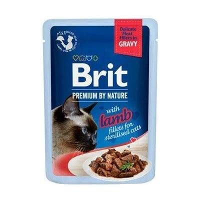 24ks BRIT Premium Cat Delicate Fillets in Gravy with Lamb Sterilised 85 g