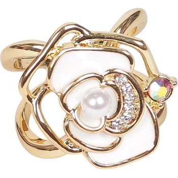 Златиста брошка-пръстен за шал Роза