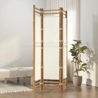 vidaXL Paraván skládací 120 × 180 cm bambus a plátno 3panelový 350623