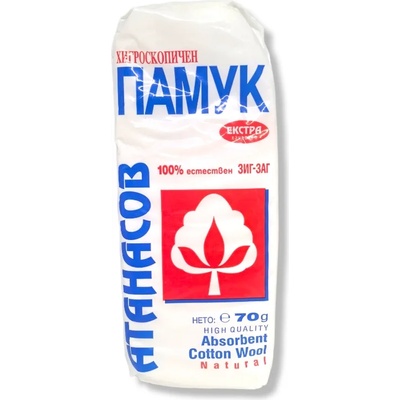АТАНАСОВ памук, Хигроскопичен, Зиг-Заг, 70гр