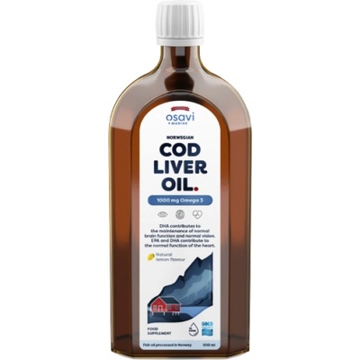 Osavi Norwegian Cod Liver Oil | Different Flavors Liquid Omega [500 мл] Лимон и Мента
