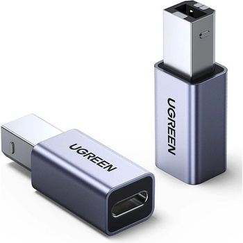 UGREEN USB-B 2.0 to USB-C Adapter - USB-B към USB-C адаптер за за принтер и други външни устройства с USB-B порт (тъмносив) (US382)