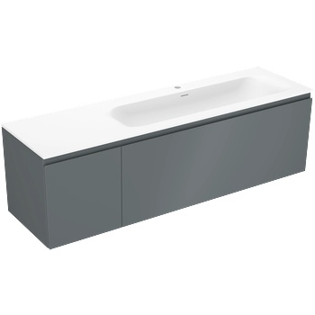 Mexen Orio баня шкаф 160 см с мивка Vela дясна, 1S, 1D, графит мат/бял мат - 91A13-16047-3-BBFF66-W23P01 (91A13-16047-3-BBFF66-W23P01)
