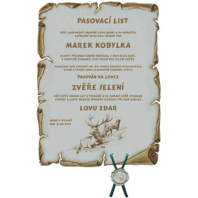Dřevo Novák Pasovací list jelen č.733 pergamen z překližky