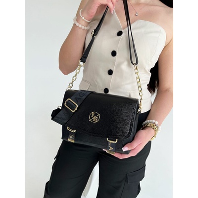 Laura Biaggi Crossbody kabelka s dvoma ramienkami DX-F287-blackLESK