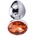 X Fun Метално дилдо Butt Plug "SILVER CRYSTAL ORANGE" 8 см. Размер-M