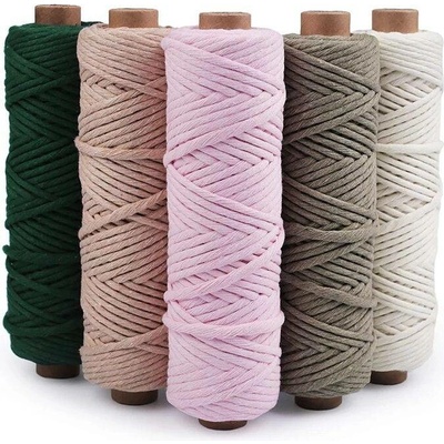 Bavlněná šňůra macrame Ø3 mm 50 m - 3 zelená tmavá