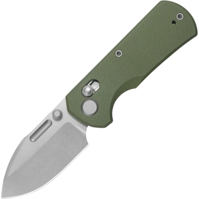 Geo Knife Belluf Stonewash M390 Blade, Green G10 GEO2508E