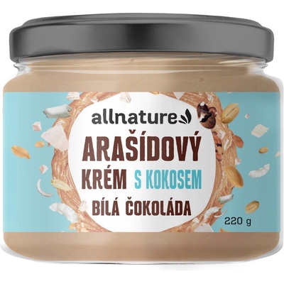ALLNATURE Arašidový krém s bielou čokoládou a kokosom 220 g