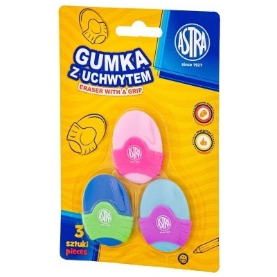 ASTRA oválna guma s úchopom blister 3 ks 403022006
