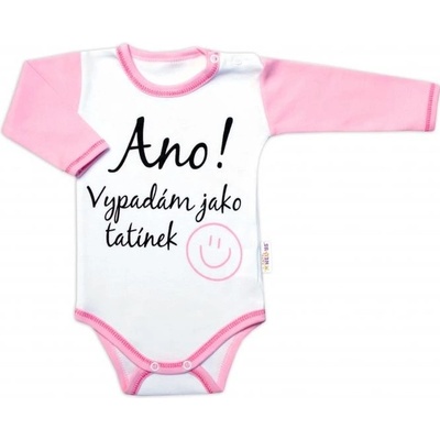 Body dlhý rukáv s vtipným textom Baby Nellys Ano vypadám jak tatínek holka