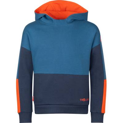 TROLLKIDS Детски суичър Trollkids Kid's Rondane Sweater Hoodie - Nordic Blue / Mystic Blue / Flame Orange - размер 92 (EU) (704-3541-0811)