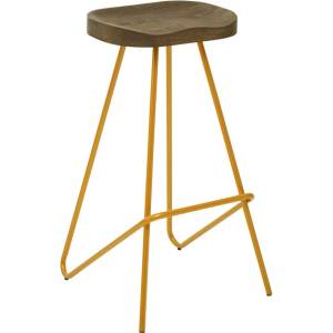 Premier Housewares Бар стол от масивен бряст в златист цвят/в естествен цвят (височина на седалката 78 cm) District - Premier Housewares (2406621)