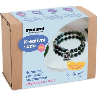 Manumi Kreativní sada na výrobu náramku z minerálů se znamením zvěrokruhu Střelec