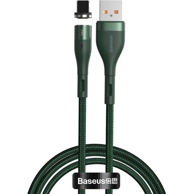 Baseus Кабел Baseus Zinc Magnetic USB Lightning Cable (CALXC-K06), от USB A(м) към магнитен Lightning(м), 1m, 12W, зелен (CALXC-K06 / 48152)