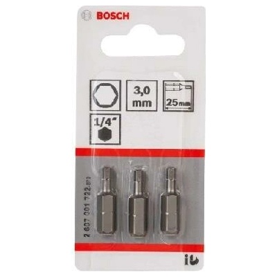 Bosch HEX3, dĺžka 25 mm, 3 ks 2607001722