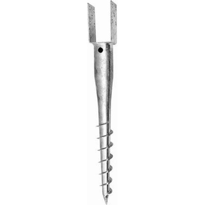 Zemný vrut "U" 110x60x100mm hr. 4mm, dĺžka skrutkovice 600mm