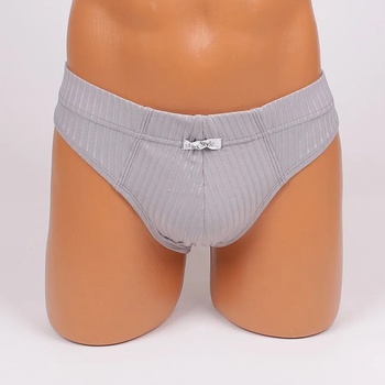 Image 1 of Мъжки слип в сив цвят на райе с малък надпис