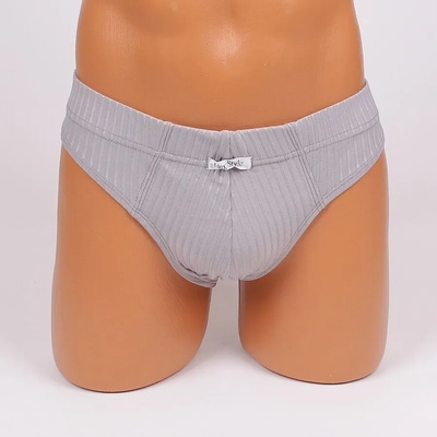 Мъжки слип в сив цвят на райе с малък надпис