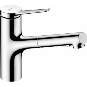 Hansgrohe Едноръкохватков кухненски смесител Hansgrohe Zesis M33 с издърпващ се душ, гланциран хром (74803000)