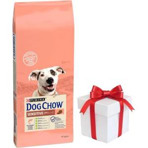 Dog Chow Adult Sensitive Salmon 14 кг + безплатна изненада за кучето