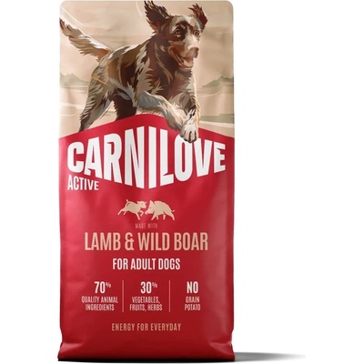 CARNILOVE Active Dog Агнешко и дива свиня за възрастни кучета 12 кг