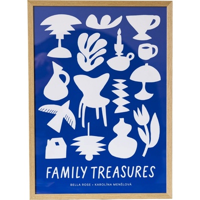 Bella Rose Plagát Family Treasures Beige / Blue 70 x 100 cm