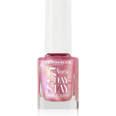 Dermacol 5 Day Stay Aura dlhotrvajúci lak na nechty s perleťovým leskom odtieň 69 Rose Glow 11 ml