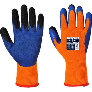 Portwest duo-therm a185 / Зимни ръкавици, потопени в латекс - оранжеви/сини xxl (a185o4rxxl)