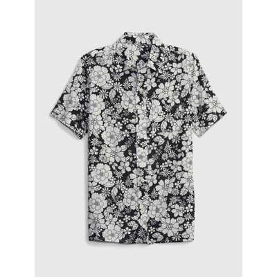 GAP detská oxford košeľa zo zmesi ľanu Oxford Shirt Čierna