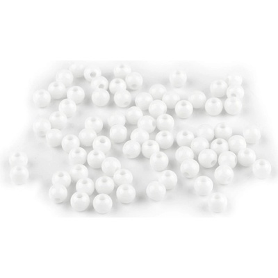 Stoklasa Plastové korálky Ø6 mm Balení: 10 g, Varianta: 1 bílá 1 bílá