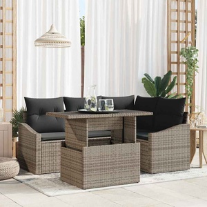 vidaXL Градински Софа Комплект 5 бр. Сив (3357732)
