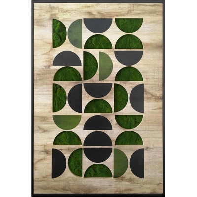 Green Deco Mechový obraz Geometric, 100 × 70 cm OB-22669