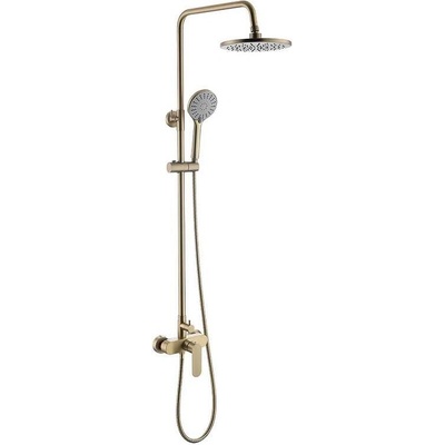 Inter Ceramic Душ система със смесител, пита, слушалка и шлаух Тренто ICF 6237 BRUSH GOLD, Inter Ceramic (6237 BRUSH GOLD)