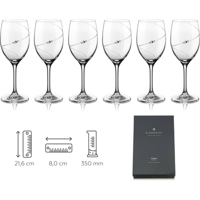 Swarovski Diamante poháre na červené víno Silhouette City s kryštálmi 6 x 350 ml