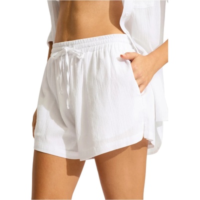 Seafolly Дамски къси панталони Seafolly Crinkle Short Shorts - White - размер M (112-4375-0213)