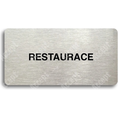 ACCEPT Piktogram RESTAURACE - stříbrná tabulka - černý tisk bez rámečku
