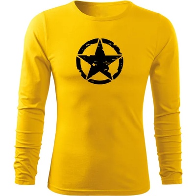DRAGOWA FIT-T Тениска с дълъг ръкав Star, жълт, 160 г/м2 (5842)