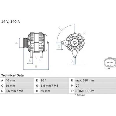 BOSCH Alternátor BO 0986081340