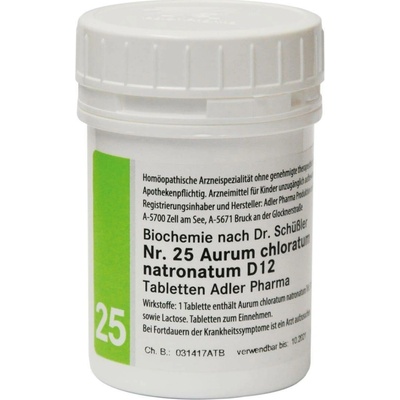 Adler Pharma Schüsslerovy soli Nr. 25 Aurum chloratum natronatum D12 400 tablet