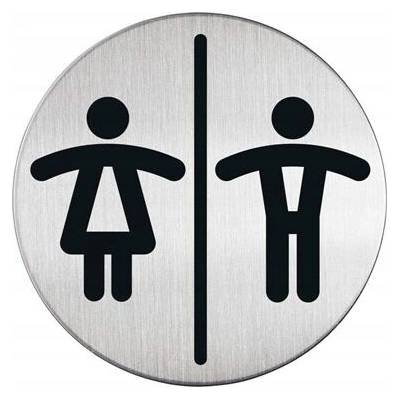 Informačná tabuľka Durable WC, 83 mm, strieborná